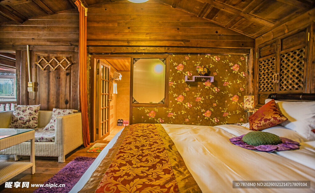 温馨木质风格卧室场景