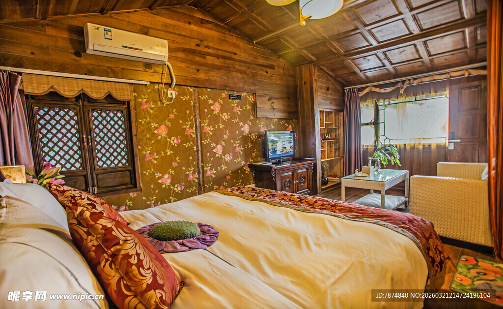 温馨木质风格卧室场景