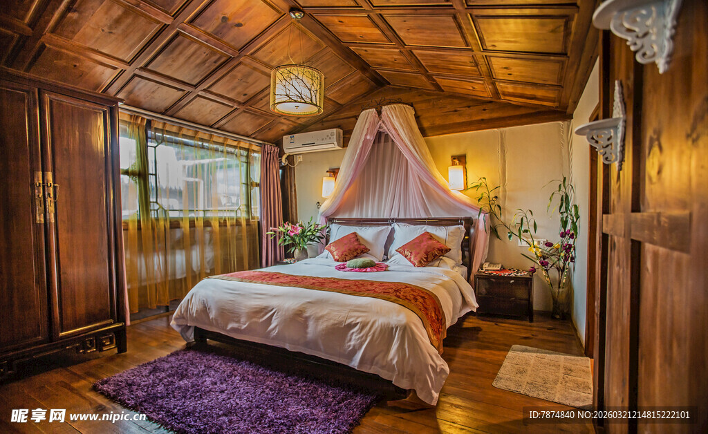 温馨木质风卧室浪漫空间