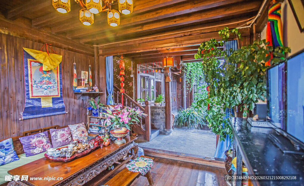 温馨复古风室内休闲空间