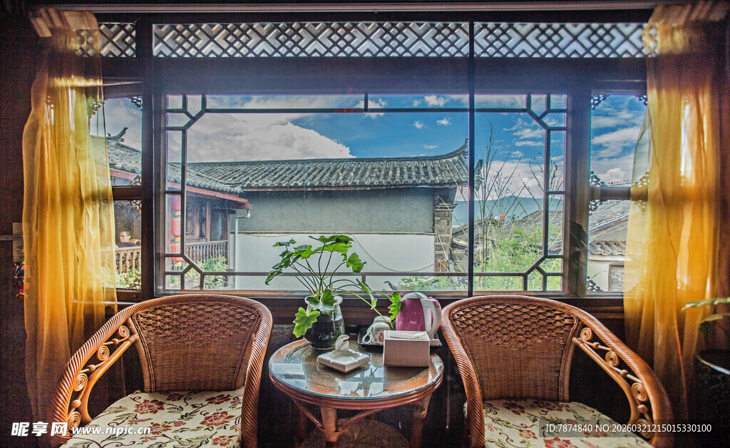 中式雅致窗边休憩空间