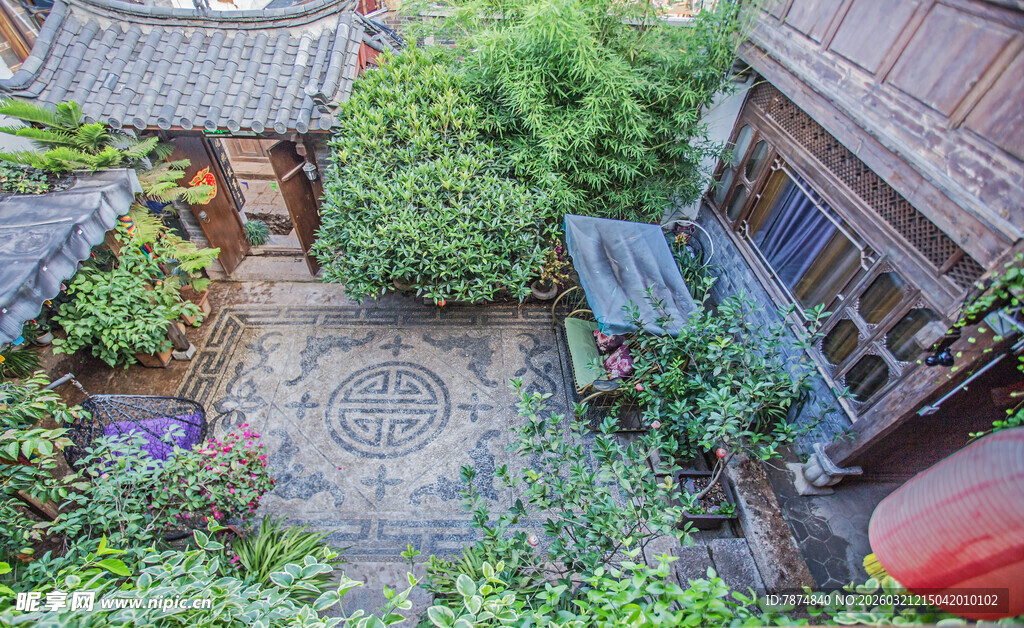 中式庭院 绿植环绕景致美