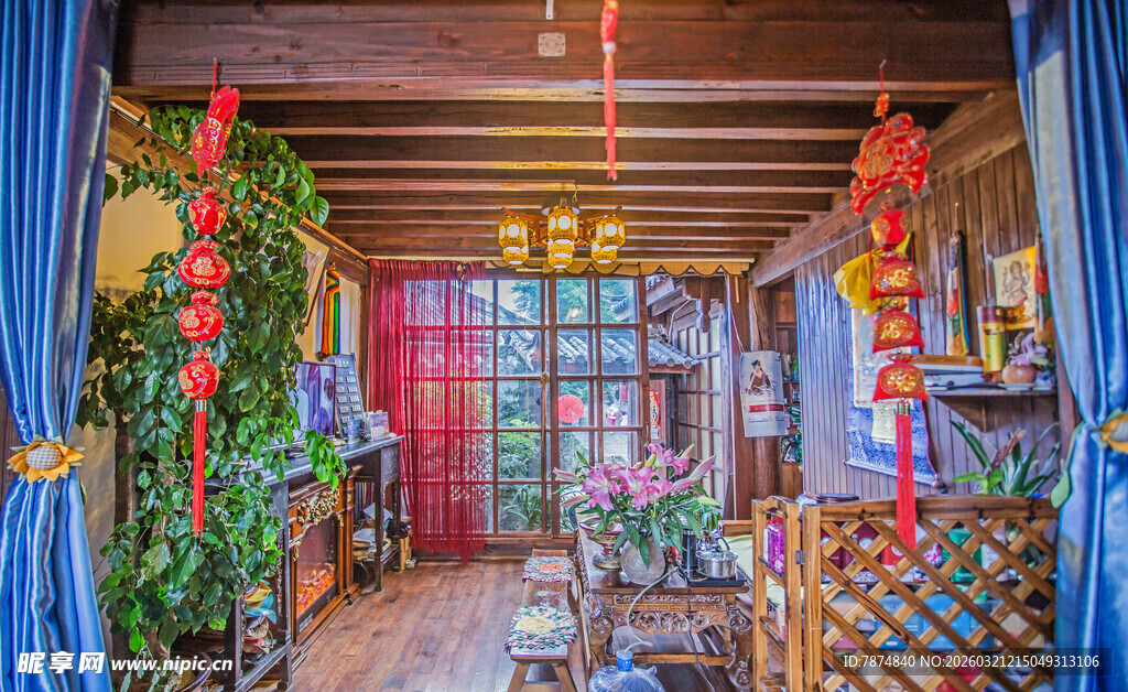 温馨中式风庭院室内一角