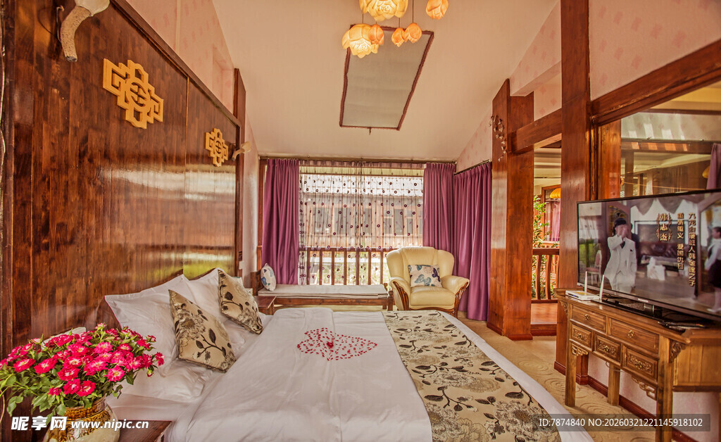 中式典雅卧室温馨场景