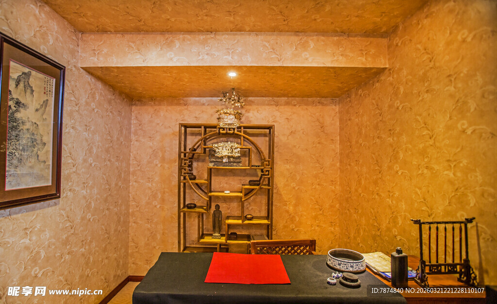 中式雅致书房场景展示