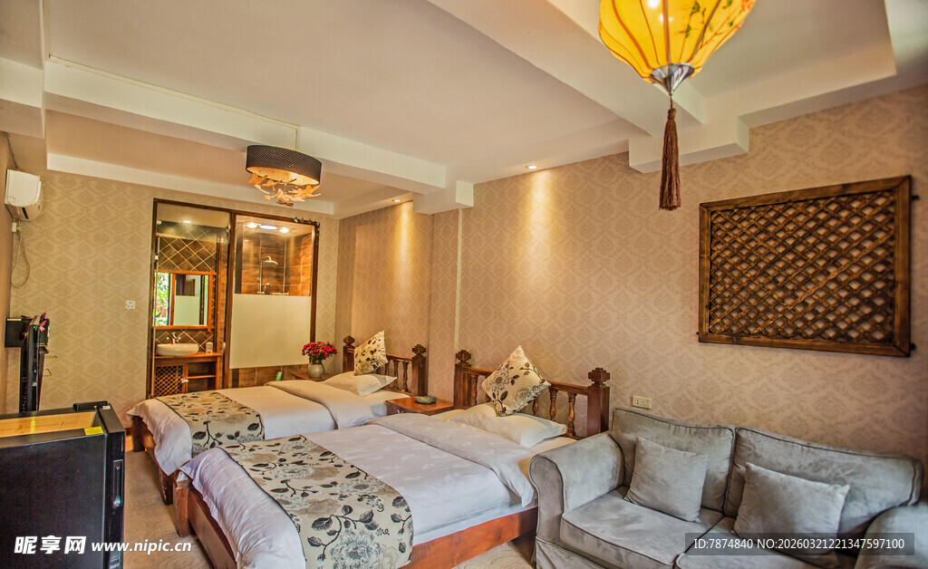 温馨舒适的卧室客厅一体化空间