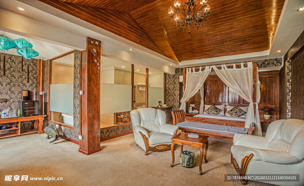 复古温馨的客厅室内场景