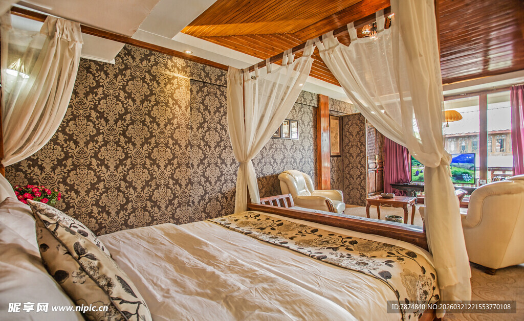 豪华浪漫的卧室布置