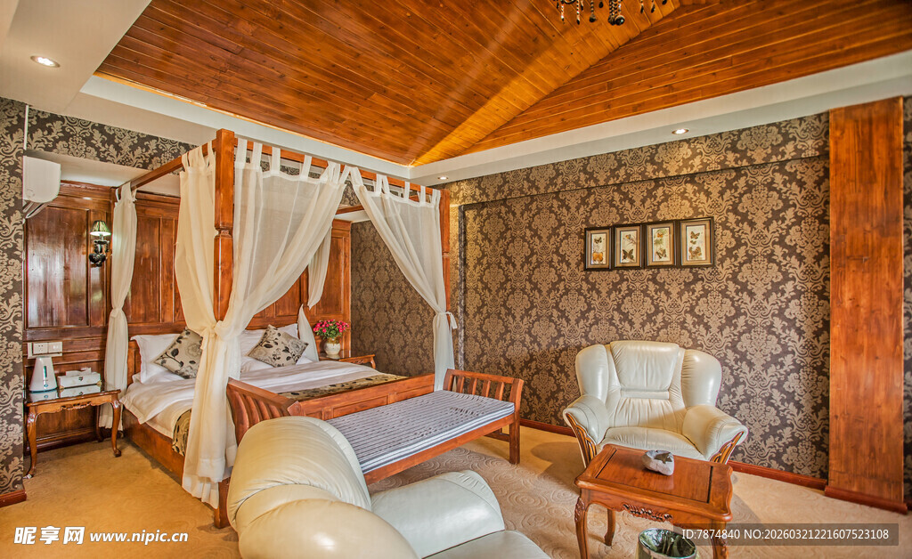 复古奢华卧室室内场景
