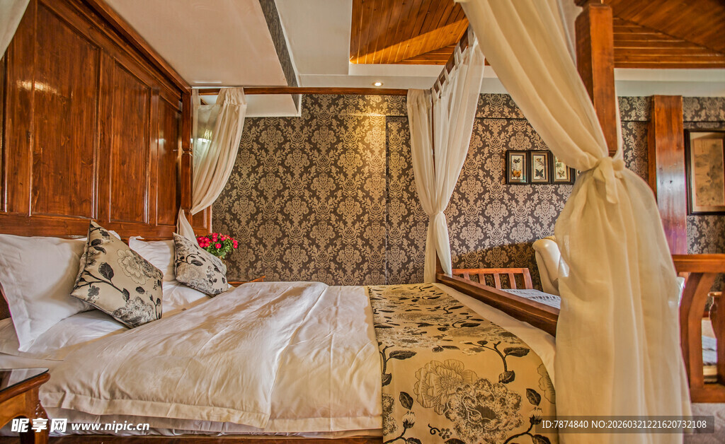 豪华复古风格卧室场景