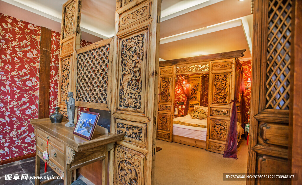 传统风格卧室室内景致