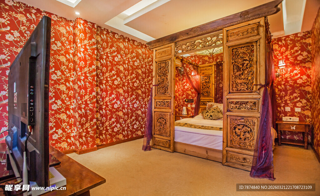 中式古典风格卧室空间