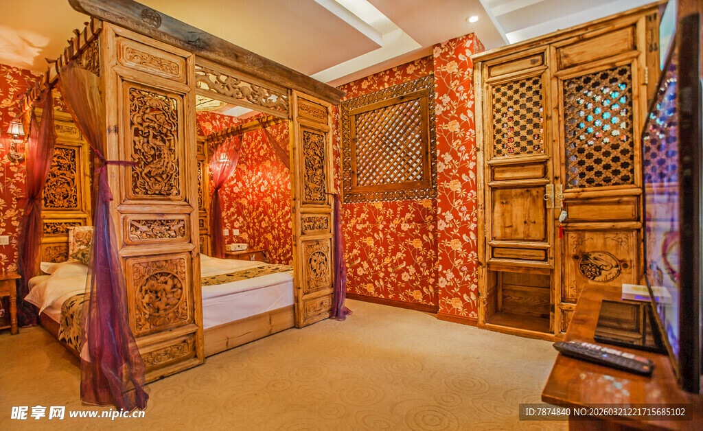 中式古典风格华丽卧室