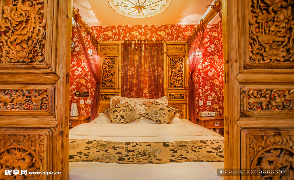 中式古典奢华卧室空间