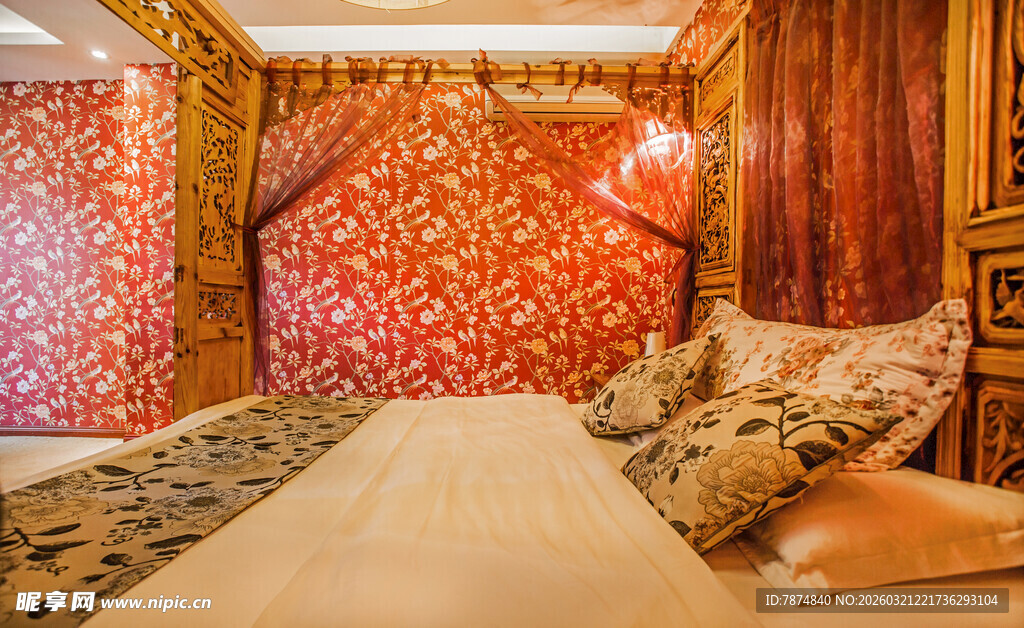 华丽复古风卧室温馨场景