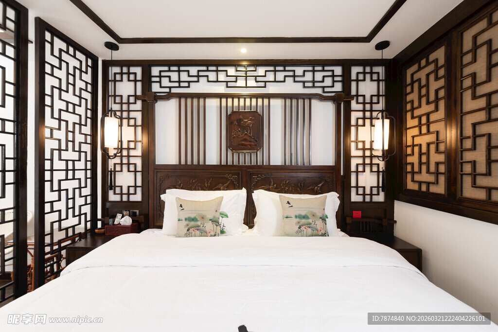 中式典雅卧室温馨空间