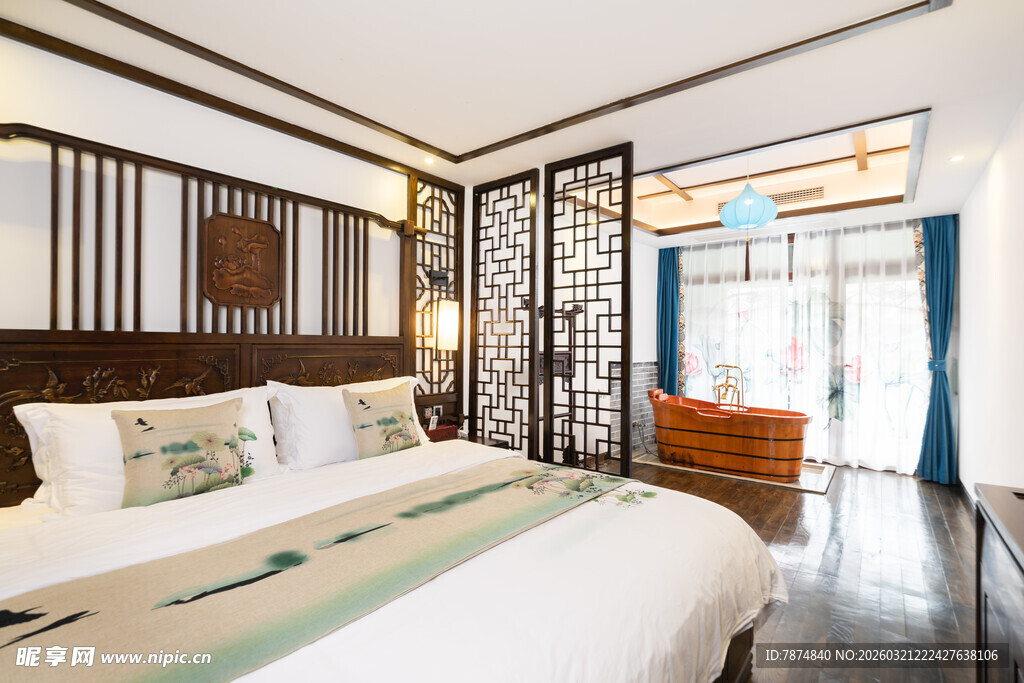 豪华中式风格卧室展示