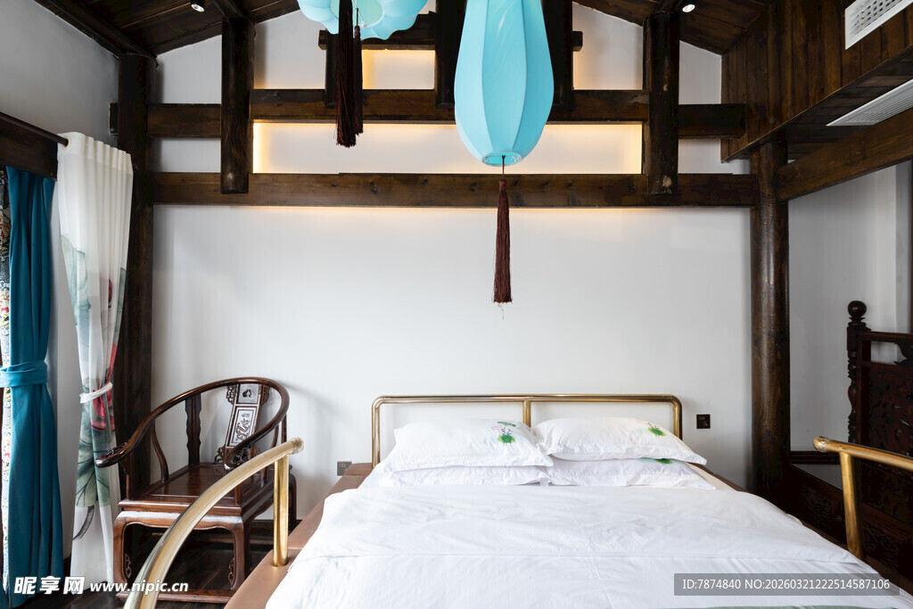 中式风格温馨卧室空间