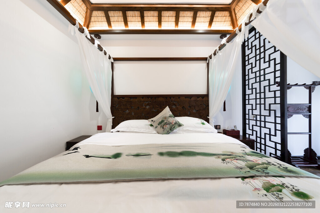 中式雅致卧室温馨场景