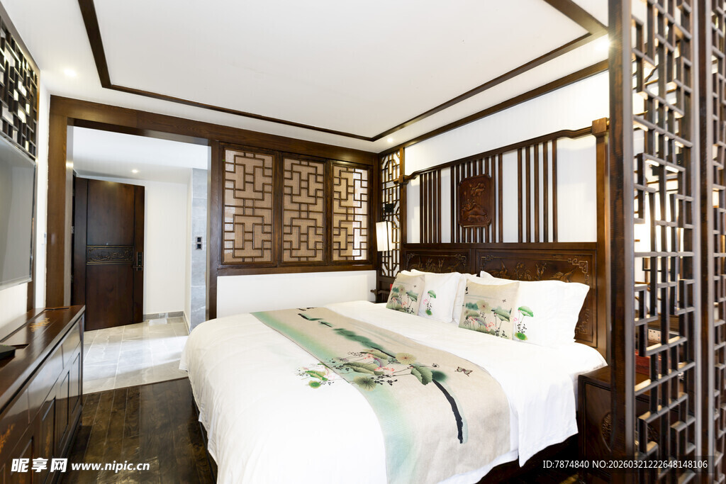 中式典雅卧室温馨场景