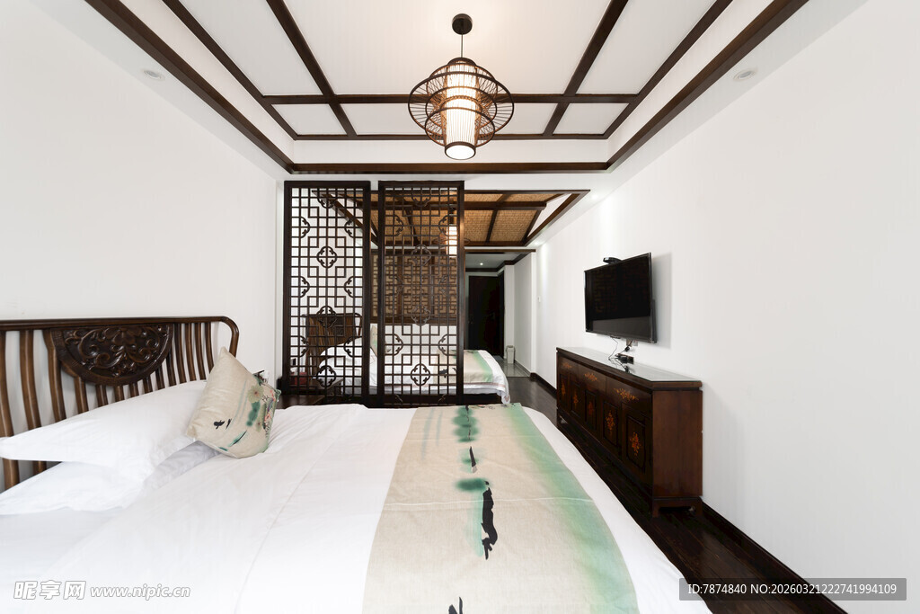 中式风格卧室温馨雅致