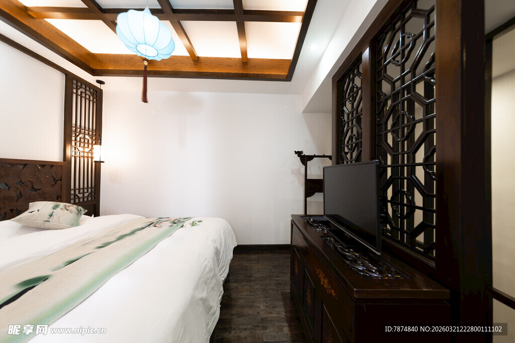 中式风格温馨卧室空间