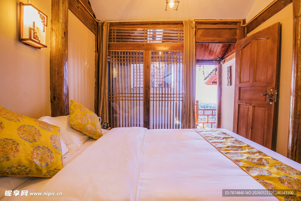 温馨中式风格卧室场景