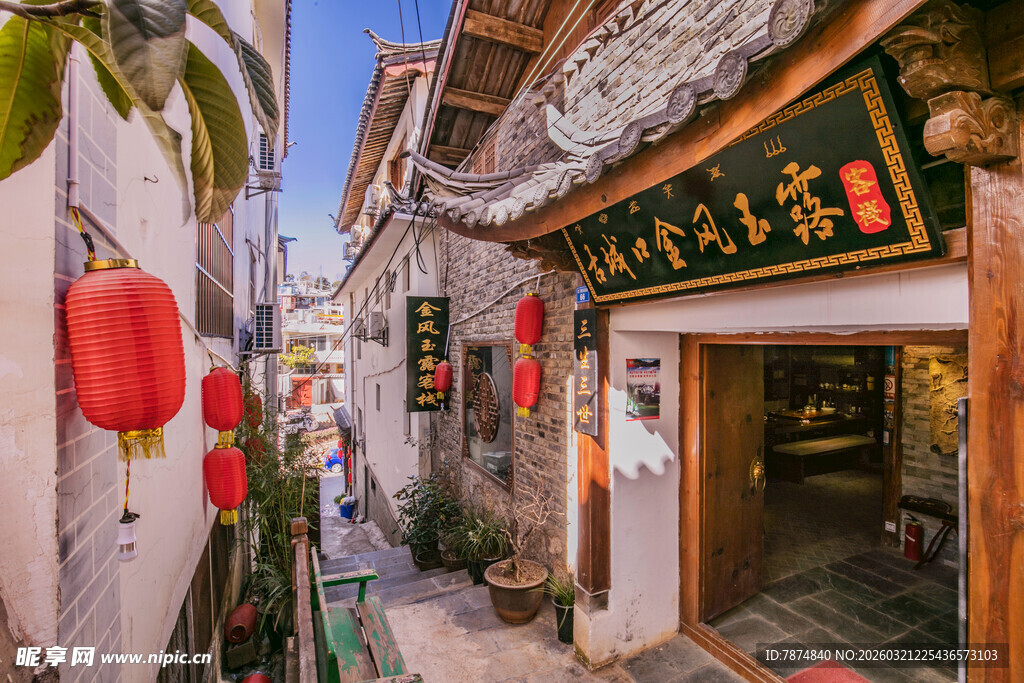 古巷中式风情店铺景观