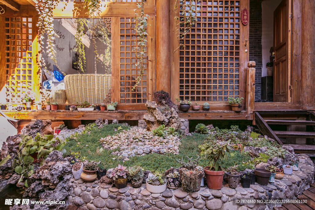 日式庭院一角景观