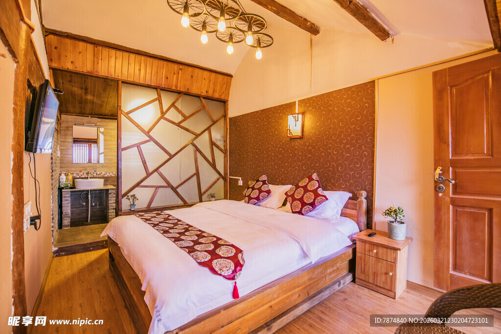 温馨木质风格卧室场景