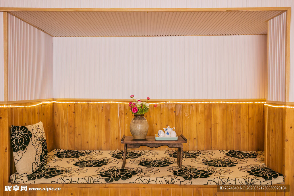 日式榻榻米茶室温馨一角