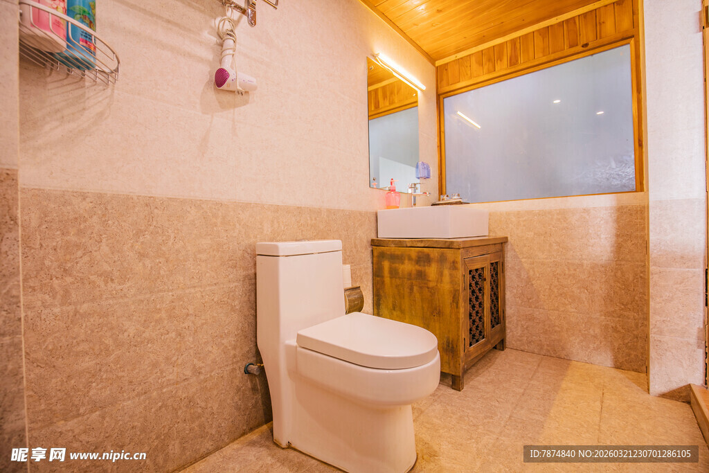 简约温馨的室内卫生间场景