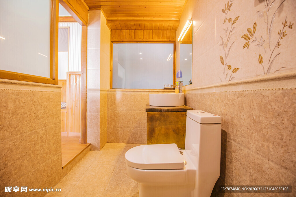 简约温馨的室内卫生间场景