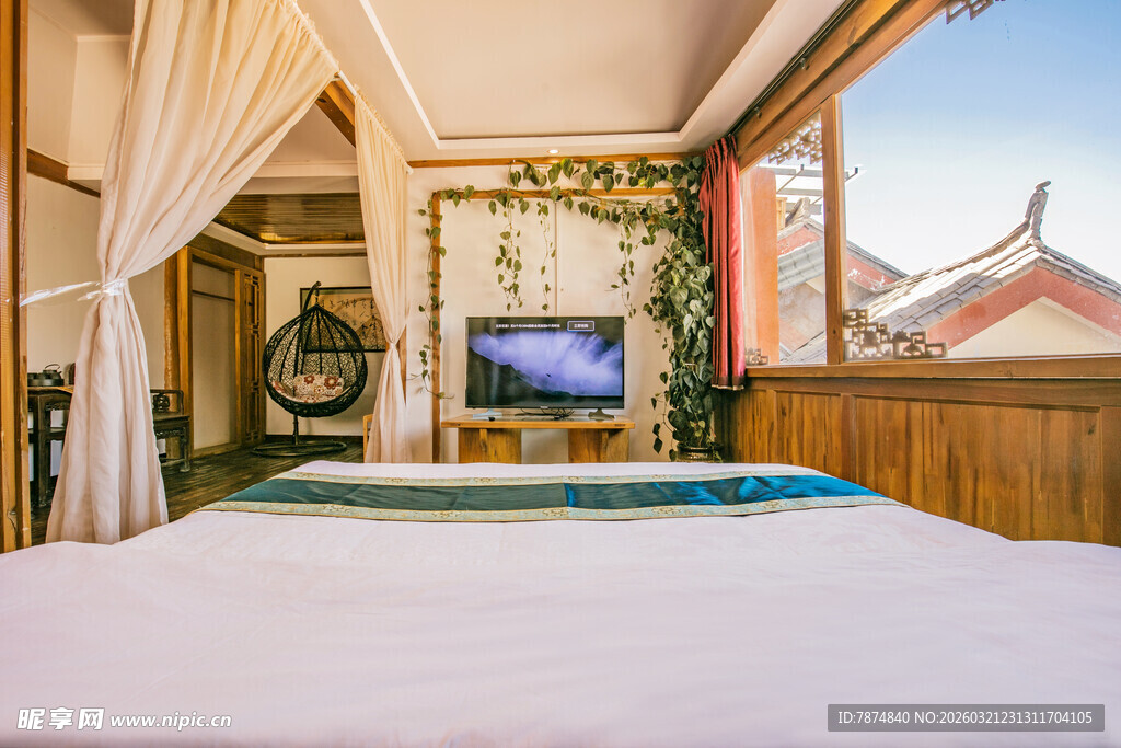 中式雅致卧室温馨场景