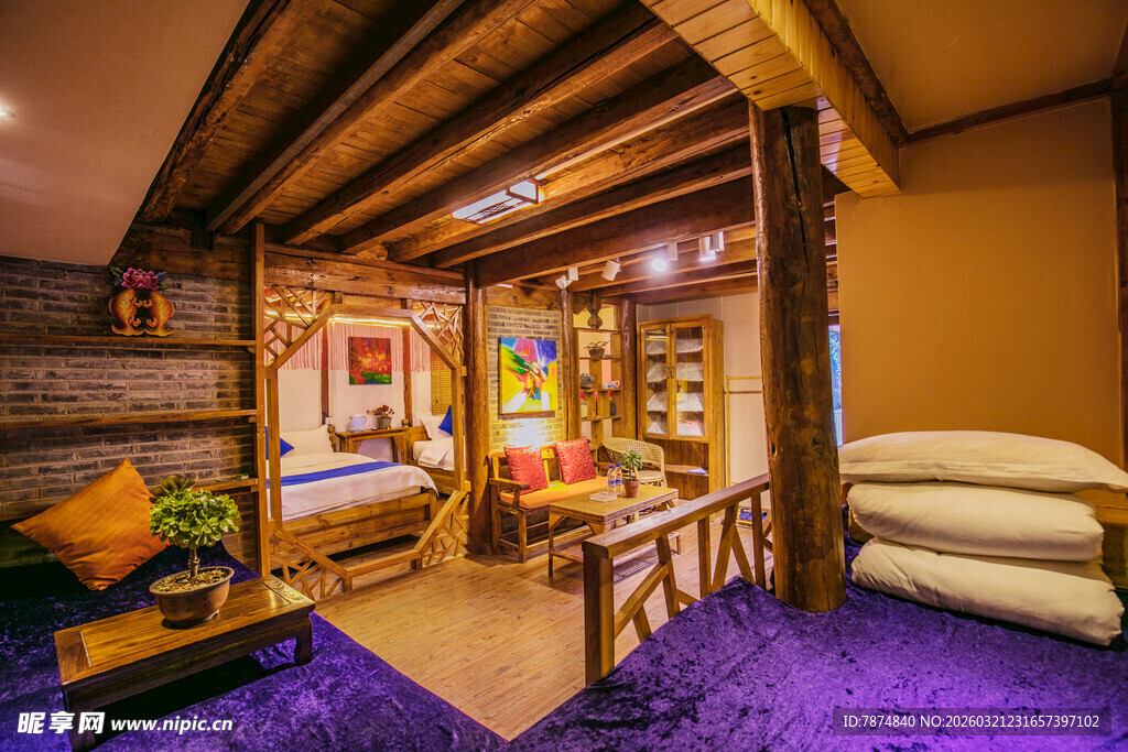 温馨木质风室内休闲空间