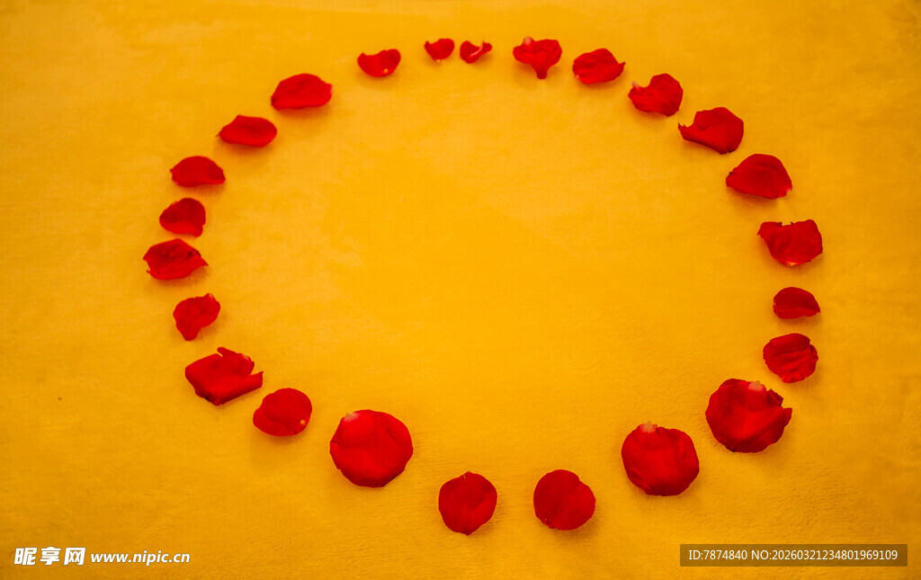 心形玫瑰花瓣浪漫圆环