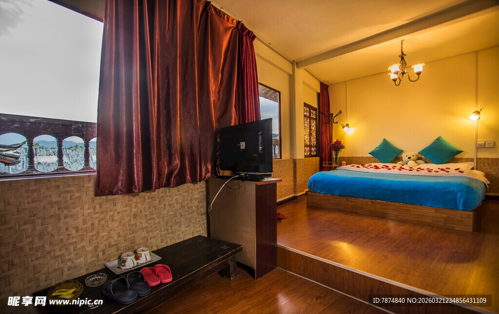 温馨舒适的室内卧室场景