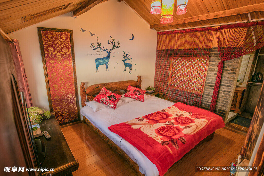温馨民族风卧室场景