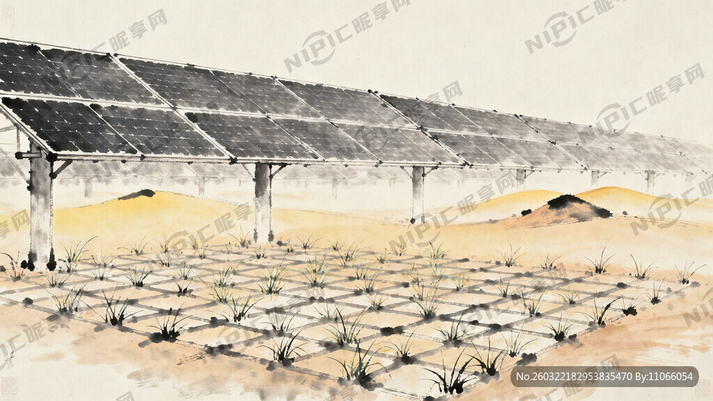 光伏治沙 远景是小小小的小沙丘