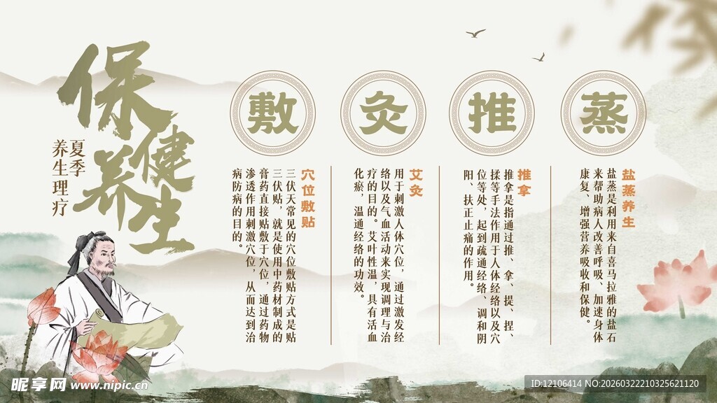 传统中医保健养生宣传海报