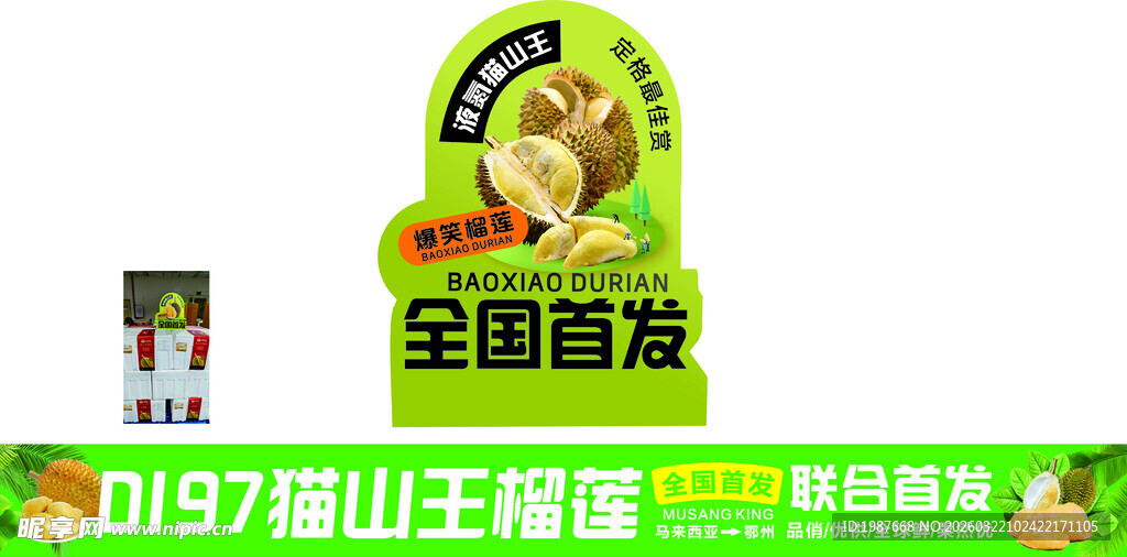 猫山王榴莲全国首发海报