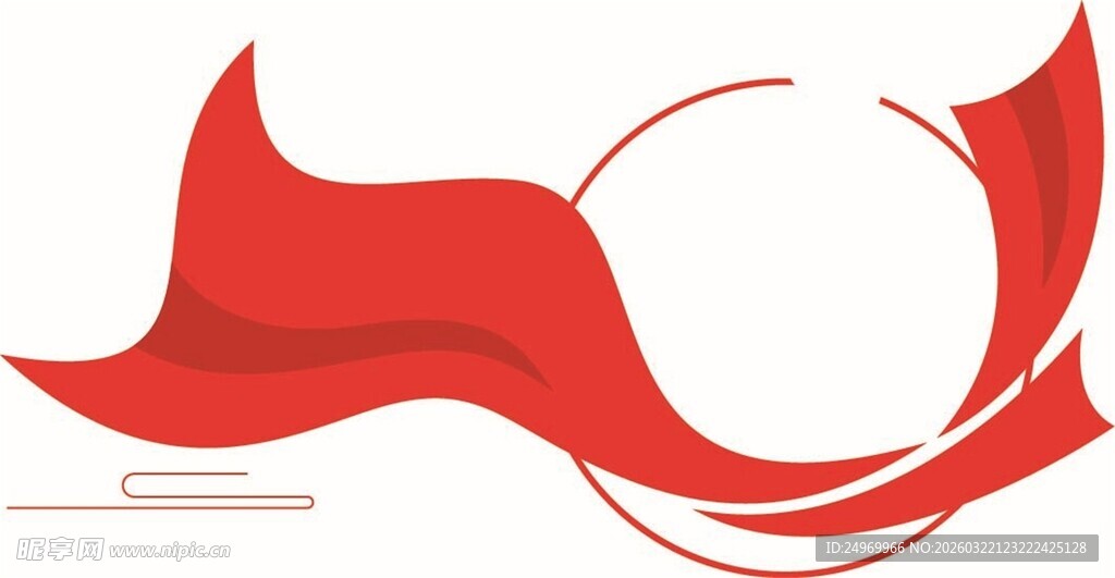 红色动感飘带图形设计