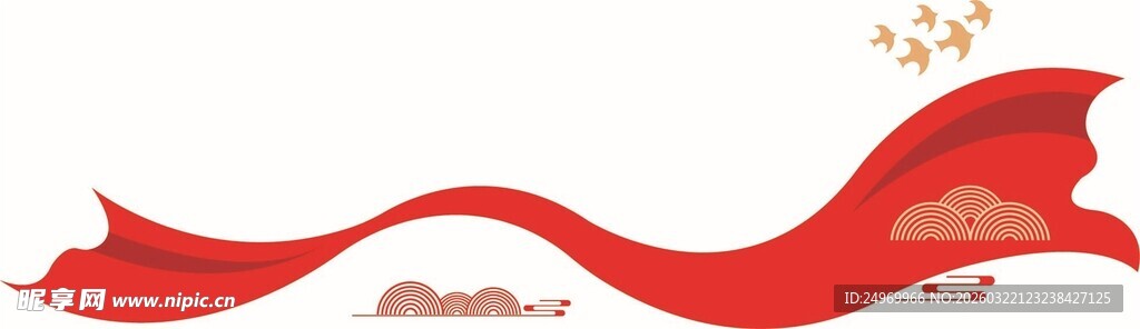 红色飘带造型创意设计图