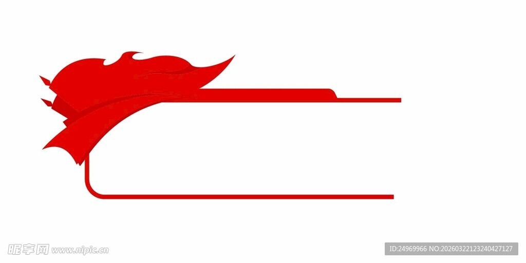 红色创意动物轮廓图形