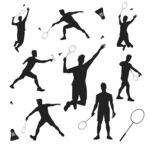 羽毛球运动人物剪影