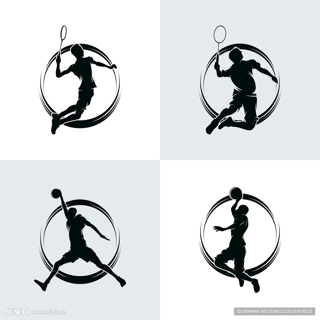 运动人物剪影图标设计