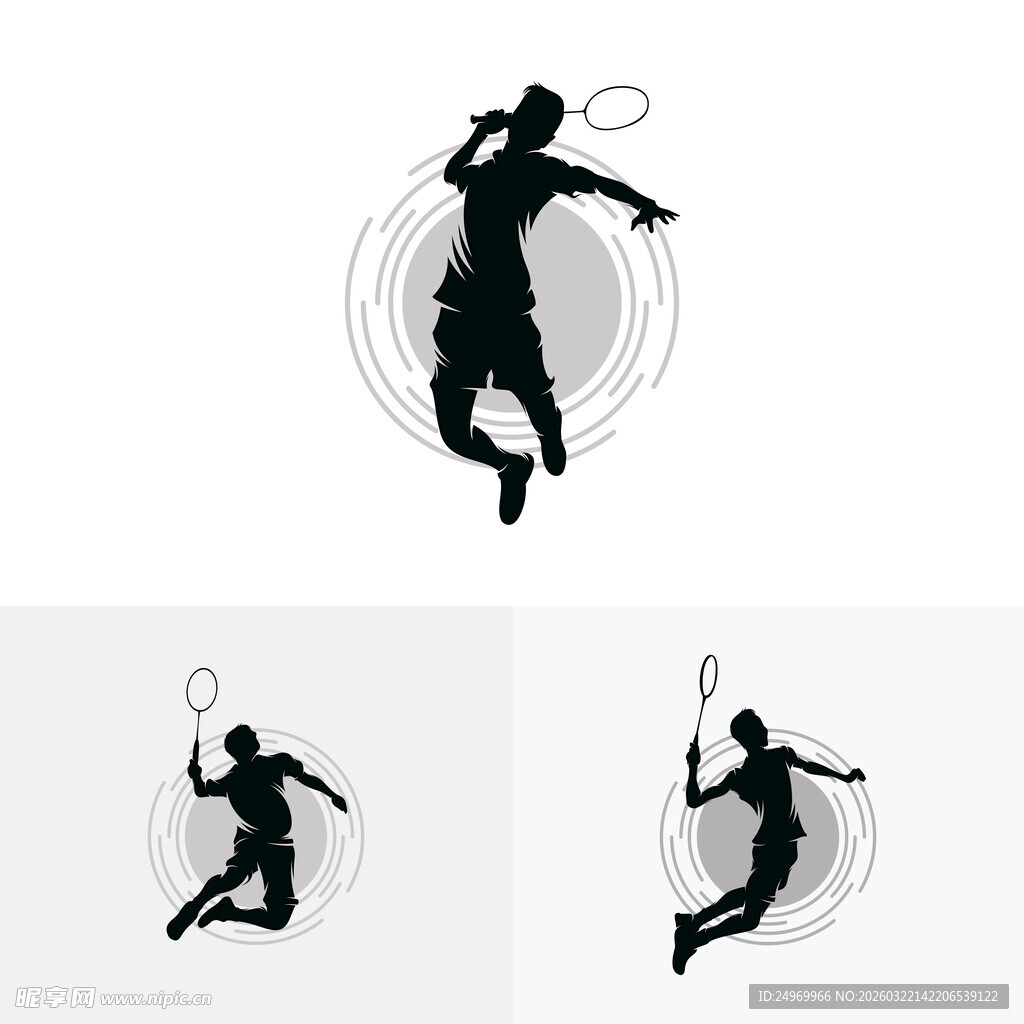 网球运动员动感剪影
