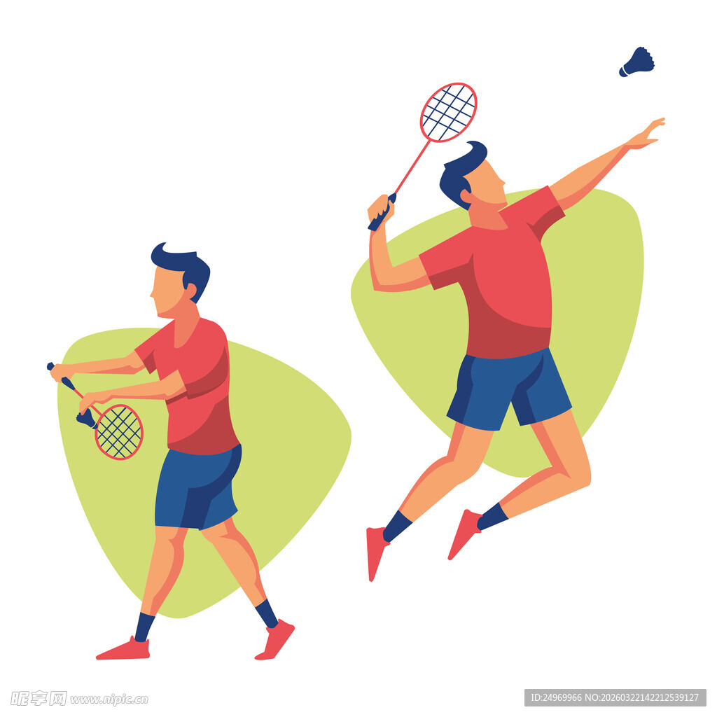 男子打羽毛球动作展示