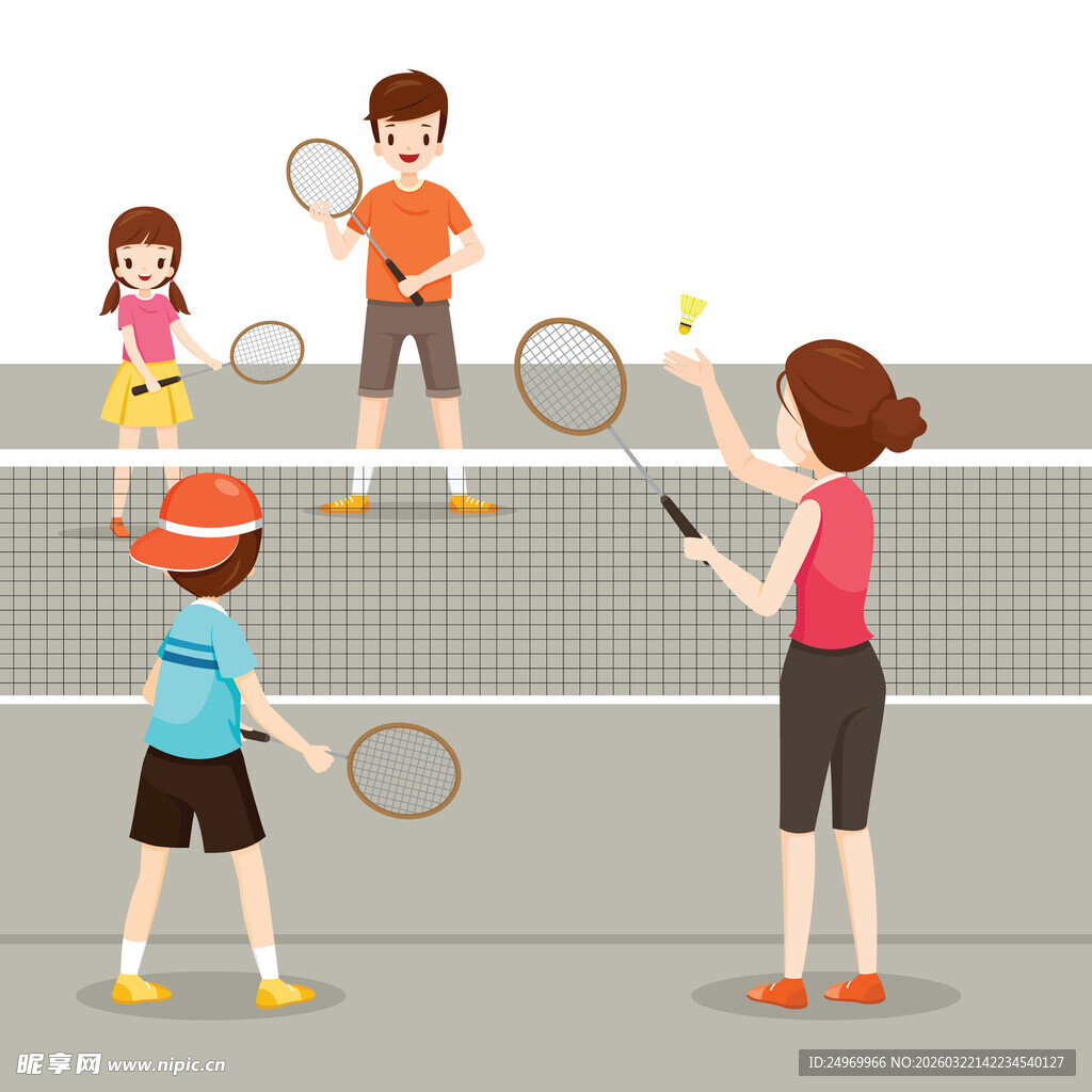 家庭网球互动欢乐时光