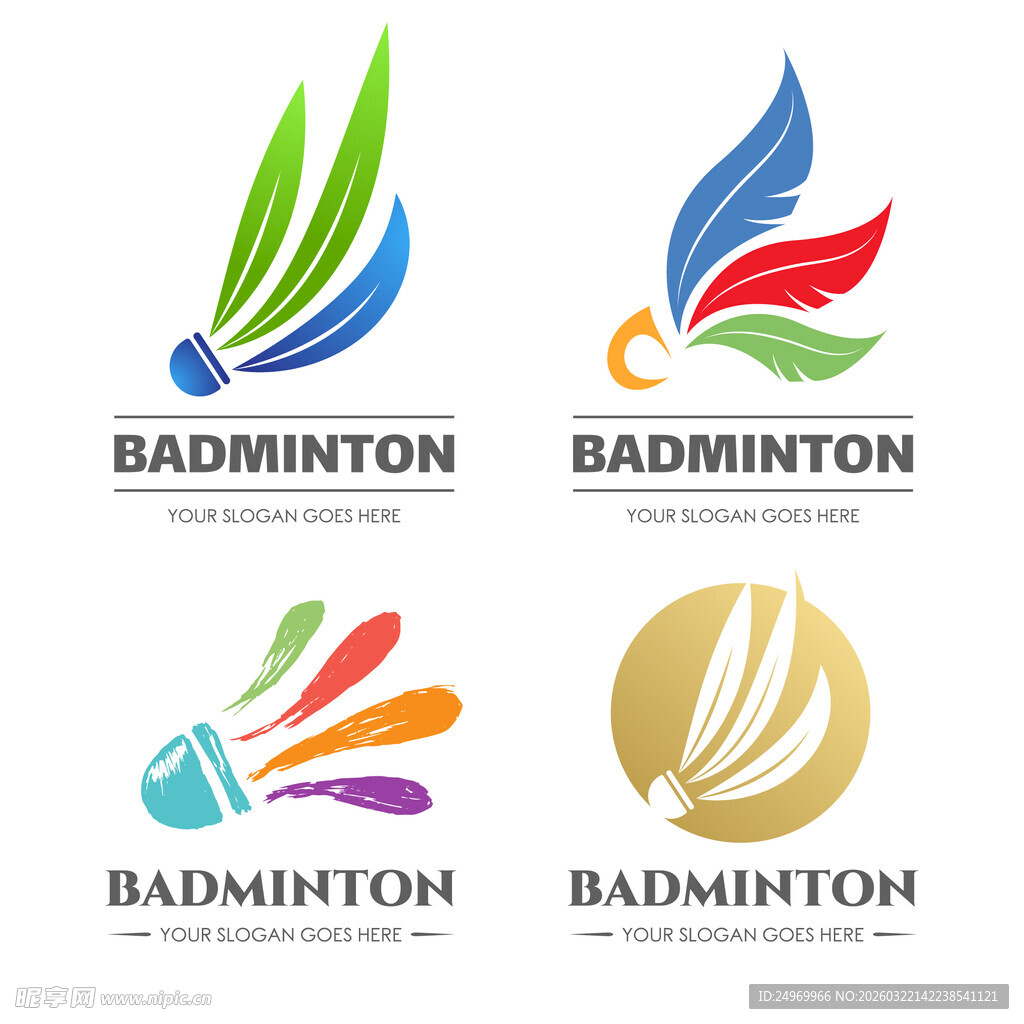 多彩羽毛球标志设计
